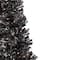 6ft. Pre-Lit Black Tinsel Artificial Christmas Tree, Clear Lights